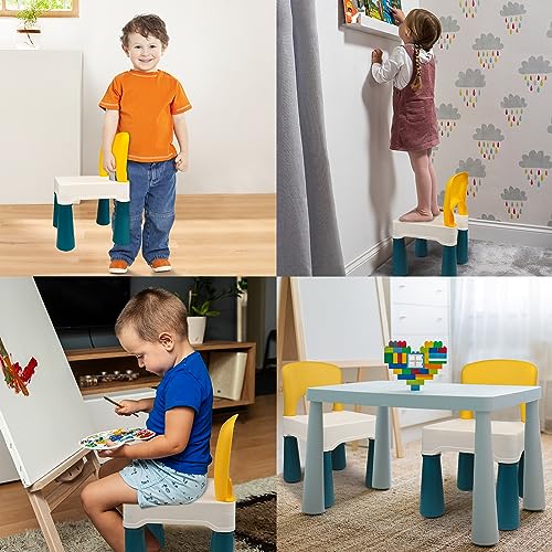 Burgkidz Plastic Kids Chair, Durable And Lightweight, 9.3" Height Seat, Indoor Or Outdoor Use For Ages 2 And Up (Macaron) #TOP4