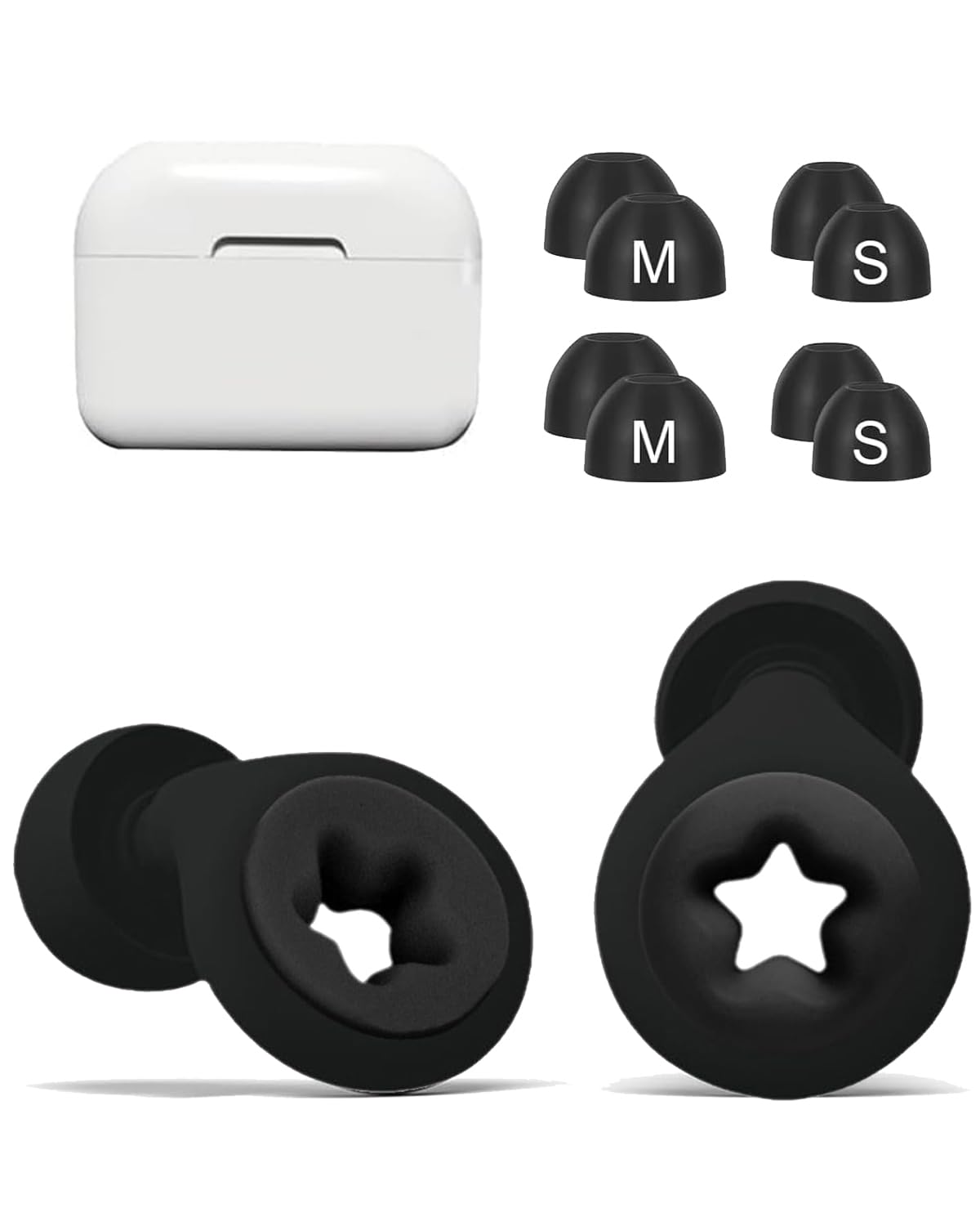 Noise Earbuds, Ear Plugs, Reusable Hearing Protection in Flexible Silicone for Noise Reduction & Flights, Comes with 2 Replacement Earplugs and A White Storage Box (BLACK) (B0D9QH6BX6) Amazon Price History, Amazon Price Tracker