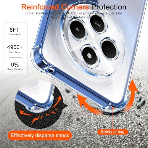 Image of Lustree Redmi 14C 5G / Redmi A4 /Poco M7 / Poco C75 Back Cover Case | Clear TPU Case with Four Corner Protection & Raised Guard |Protective Mobile Phone Cover for Redmi 14C 5G / Redmi A4 /Poco M7 / Poco C75