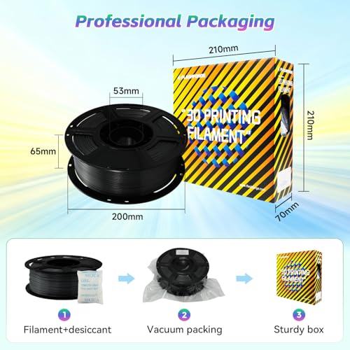 Image of FLASHFORGE Silk+ PLA Filament 1.75mm Black, Silky Texture 3D Printing Filament, Enhanced Layer Adhesion with Stunning Surface Finish; Chrome-Like Brilliance and Silk-Smooth Perfection
