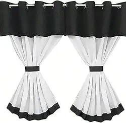 Cortina De Cozinha Com Bandô 2.00x1.40 Jra (PRETO)