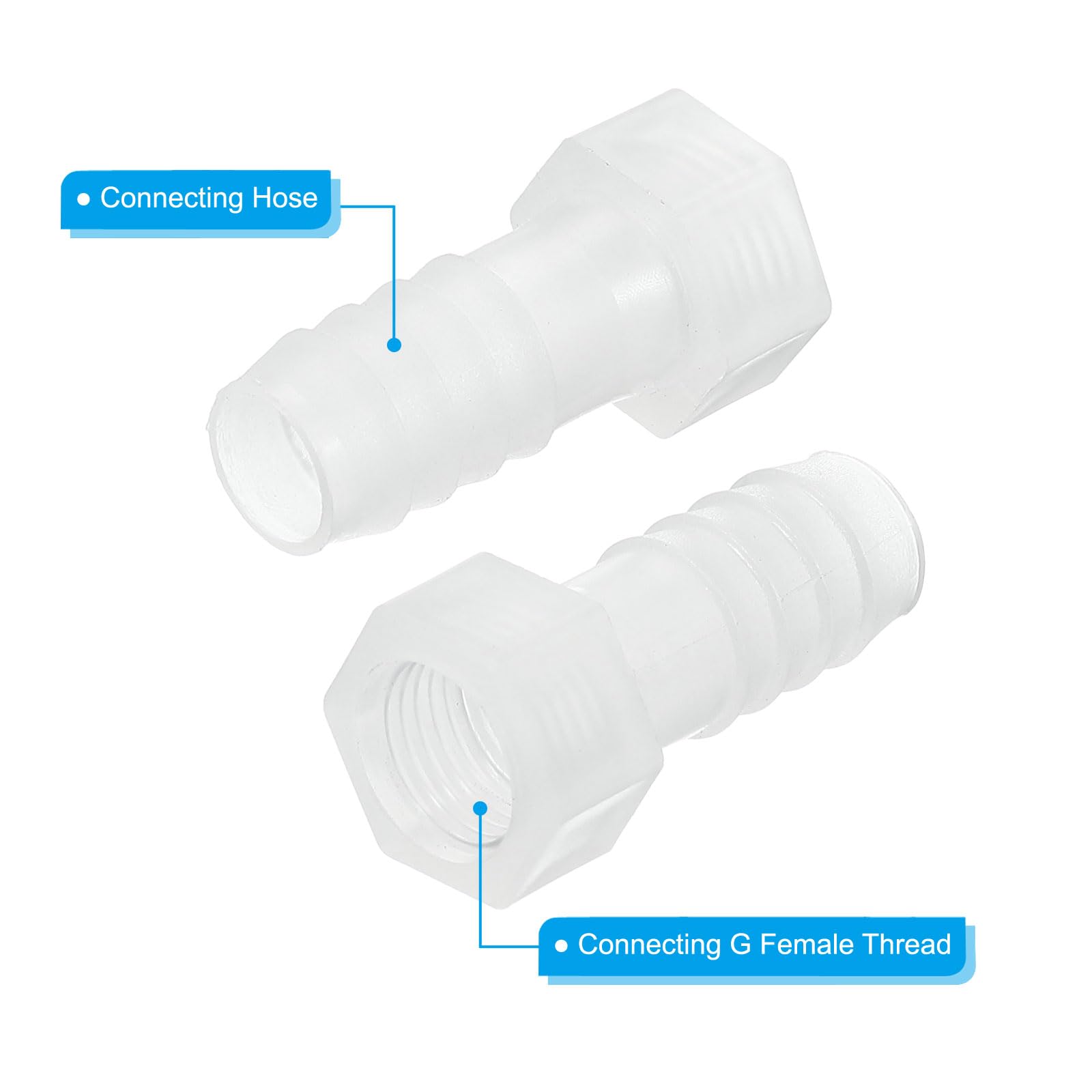 PATIKIL Raccordi per Tubo Flessibile in Plastica 1/2" x 1/4" G Attacco