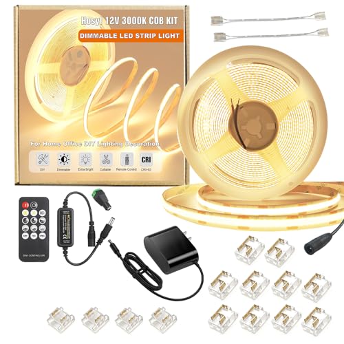 Kit tira LED COB blanco cálido regulable con control RF miniatura 1