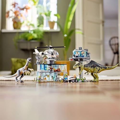 Jurassic World l’Attacco del Giganotosauro e del Terizinosauro, Dinosauri Giocattolo e 6 Minifigure, Giochi per Bambini e Bambine, Idee Regalo di Compleanno, Dino 76949 - Lego - Immagine 1