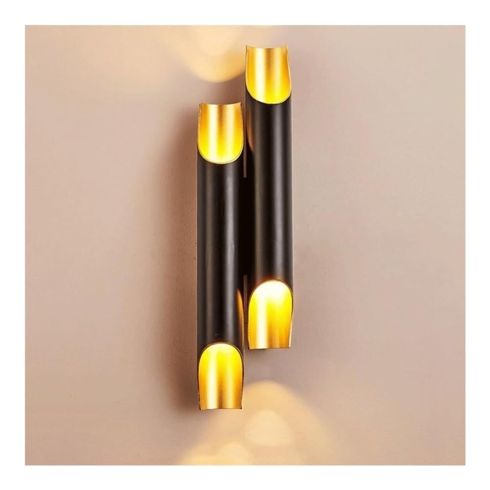 LUOYAOB Modern Black Gold Wall Sconce Up Down Lighting Fixture Linear Hallway Light Hardwired Wall Lamp for Living Room Bedroom Dining Room Corridor Entryway Home Decor Indoor Home(Large)