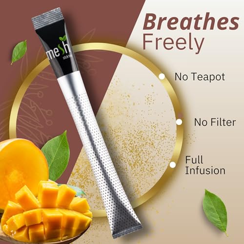 Image of OZMI Premium Green Tea & Herbal Tea Sampler Gift Set, 16 Mesh Stick Teas, 4 Flavors, Classic Green Tea, Sage, Peppermint & Green Tea with Mango, No Teapot Required