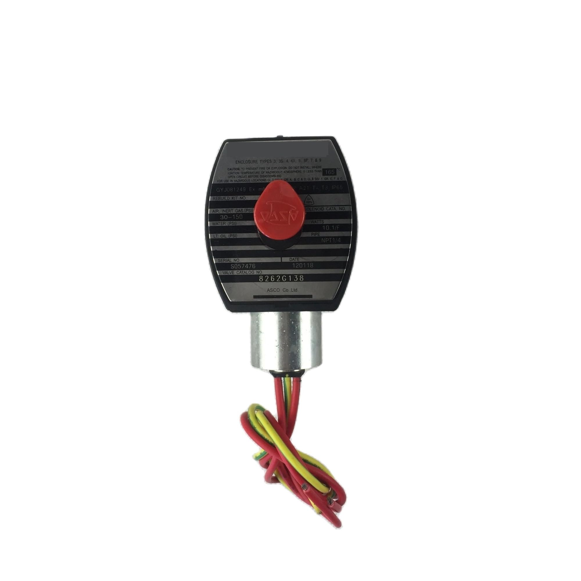 QRUYHBAJU 8262G138 Solenoid Valve 1/4" Normally Open 2/2 Way Single Solenoid(AC220V)