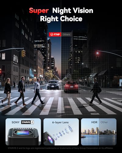 REDTIGER 4K Dash Cam Front and Rear, Fastest 5.8GHz Wi-Fi6 Dashcam with 128GB SD Card, STARVIS 2 Ultra Night Vision Dash Camera, 3.18” Screen, 170°Wide Angle, 24H Parking Mode, Max 512GB(F7NP)