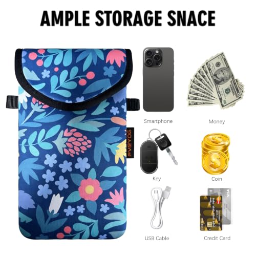 Image of Neoprene Phone Sleeve Pouch Case Bag for Men Women w /Crossbody Strap /Neck Lanyard for iPhone 17 /16 /15 /14 Pro Max, Samsung S25,Pixel 10