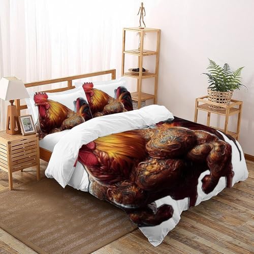 Housse de couette poulet lit double microfibre pour transformer la chambre des filles