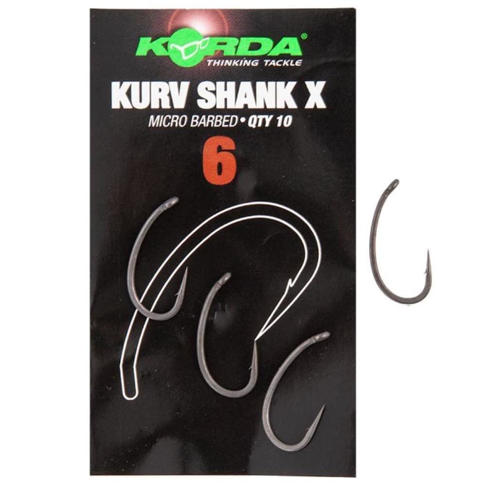 Korda Kurv Shank X Micro Barbed Hooks: 6