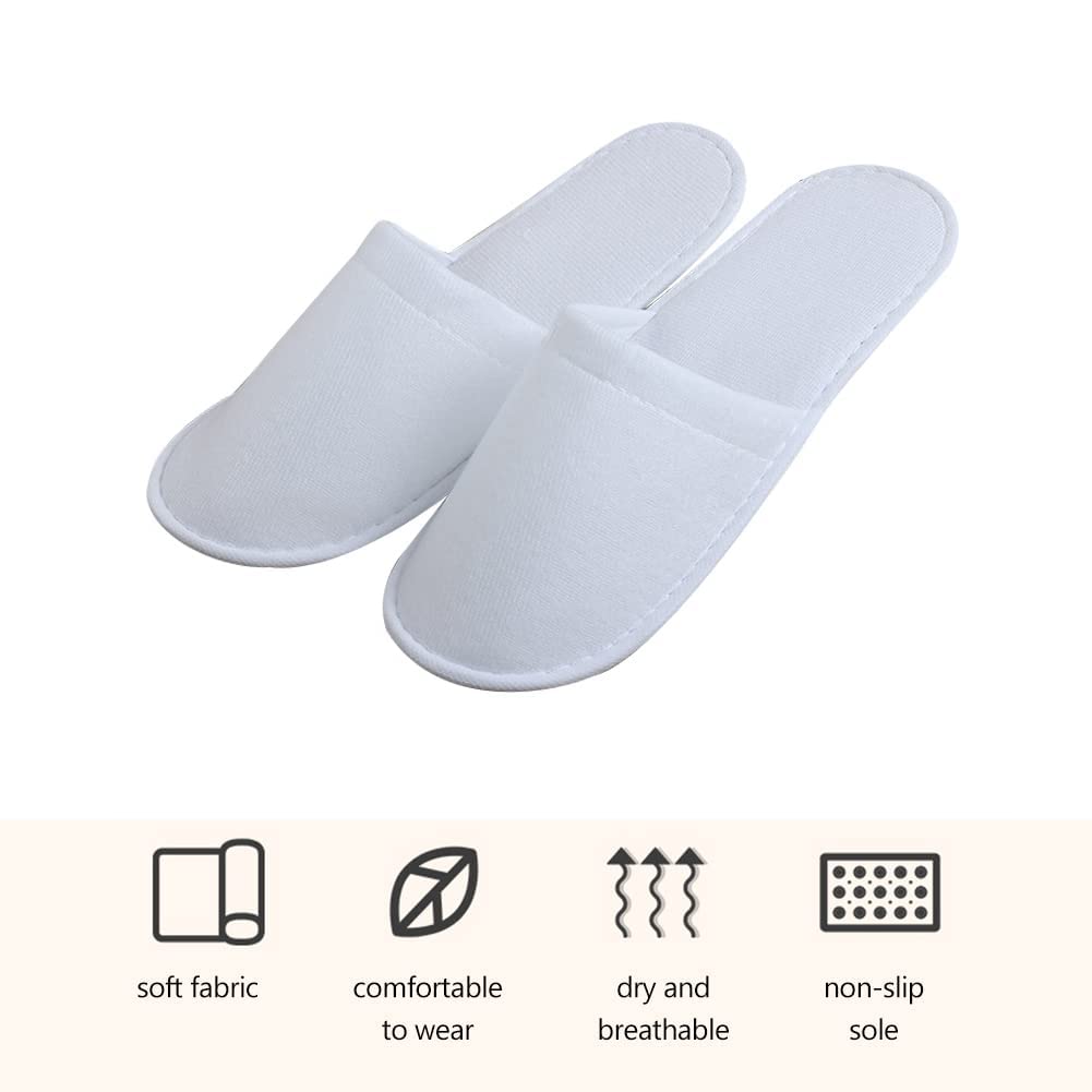 Pantofole Usa e Getta Antiscivolo, Pantofole Chiuse, Pantofole in Spugna Premium, Ciabatte Monouso per Hotel, Spa, casa, viaggi, unisex, lavabili, misura universale, 2 paia