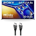 SONY K65XR80M2 65 Inch Bravia 8 QD-OLED 4K HDR Google TV with an AudioQuest Carbon 48 2.25M 48 Gbps 8K-10K HDMI Digital Cable (2025)