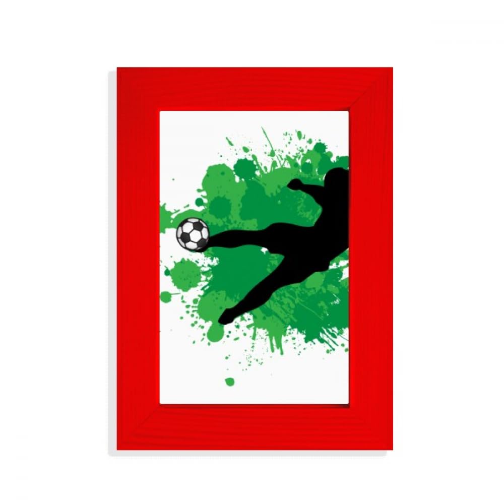 Cadre photo rouge Penalty Kick Football cadre decoration murale de sport