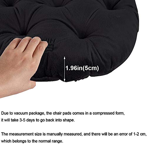 Big Hippo Chair Pads With Ties, Soft 17-Inch Round Thicken Chair Pads Seat Cushion Pillow For Garden Patio Home Kitchen Office Or Car Sitting(Black) #TOP3