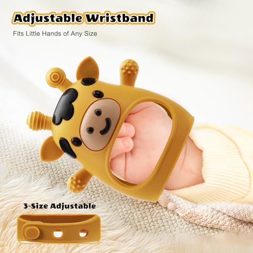 Image of 2 Pack Baby Teething Toys for 3-6 6-12 Months, Food Grade Silicone Infant Teether Mitten, Baby Essentials Teething Relief, Newborn Essentials Chew Toys for Sucking Needs