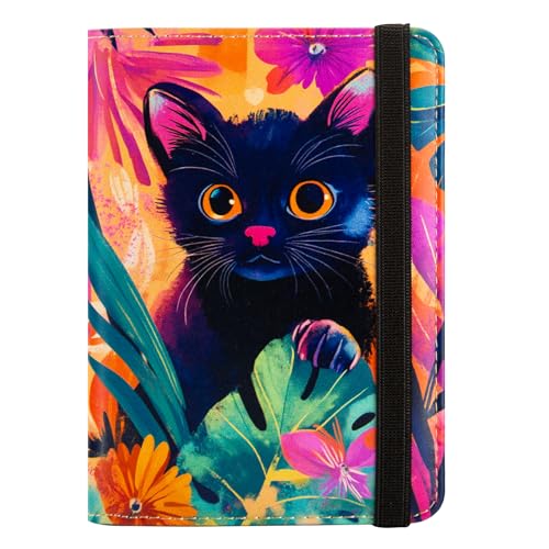 Pink Passport Holder,Cute Passport Cover,Travel Wallet with Credit Card Slots Rfid Blocking passport Wallet Waterproof Documents Organizer Women Men (Cute Cat)