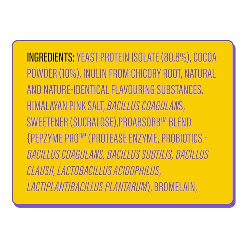 Image of Yogabar Fermented Yeast Protein Powder - Chocolate|26g Complete Protein Supplement|High Absorption, No Bloating, Gut Friendly|PDCASS 1|Pack of 2 (1kg)