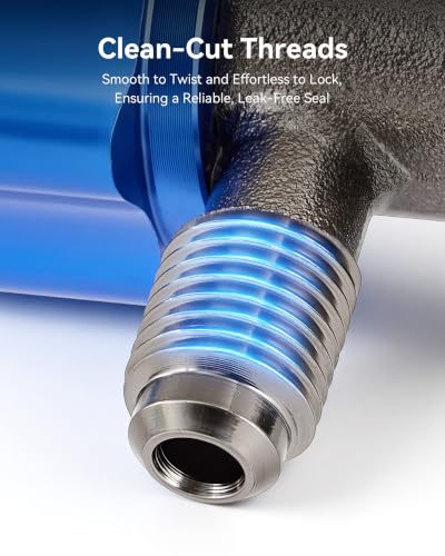Image of OMT R134a Quick Coupler Adapters High Low Pressure Connectors Set | Aluminum & Nickel-Plated Bronze Build; Snap Lock Grip; Leak-Free 6-Ball Design; Auto AC Repair for Technicians