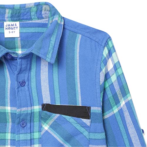 Image of Amazon Brand - Jam & Honey Boys 100% Cotton Printed Regular Fit Long Sleeve Shirt