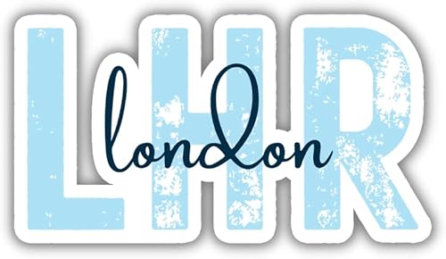 Miniatura 5 de LHR London Heathrow Airport Code Travel Sticker, Multiple Colors, Vinyl Laptop Water Bottle Planner Journal, Places I've Been, Luggage Decal (Pink)