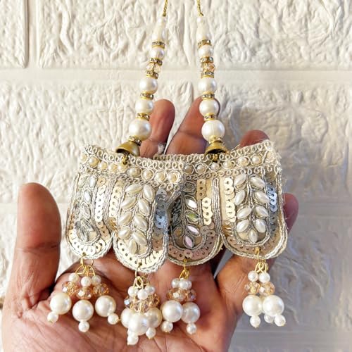 Image of Adikala Craft Store Handmade Ethnic Latkan Tassel Set of 2 for Saree Pallu, Blouse, Suits, Dupatta, Lehenga Decor (Double Cushion)