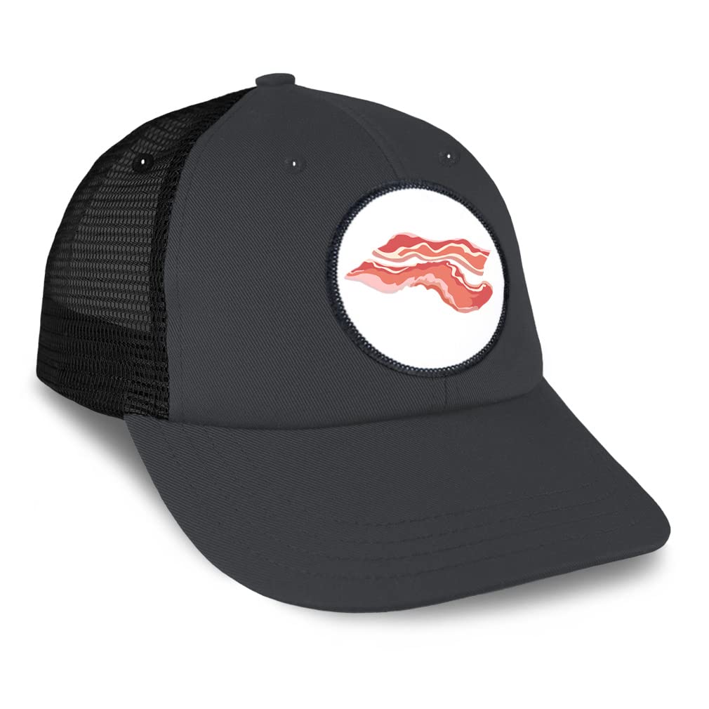 Speedy Pros Patch Hat Trucker Baseball Cap Bacon Food Image A Food & Beverage Bacon Cotton