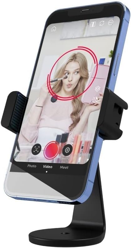 Smart Mount Adjustable 360° Vertical and Horizontal Smartphone Aluminum Holder Stand with Universal Clamp Adapter ¼ inch Thread for Tripods