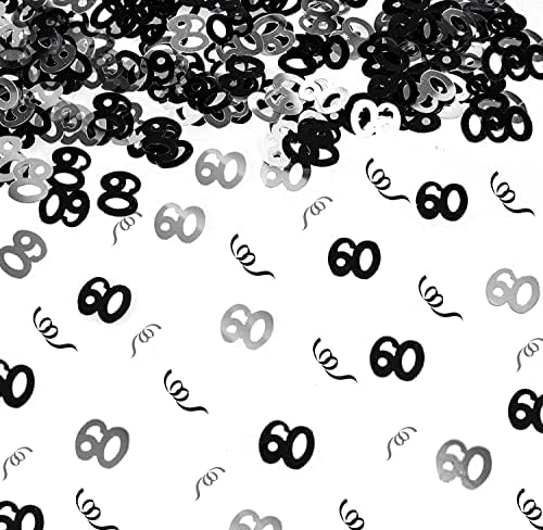 SHATCHI 28g Blue & Silver 60th Birthday Confetti Foil Metallic Glitz Table Scatter Sprinkles Age Bday Party Decorations, 12mm