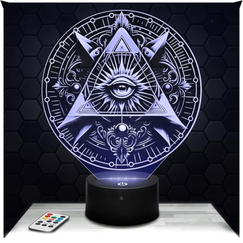 Lampephoto.fr - Lámpara 3D Francmasonería Decoración ojo