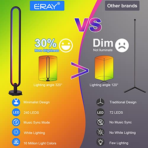 RGBW Lampadaire LED, ERAY Smart WiFi Lampadaire sur Pied Lampe d'Ambiance Multicolore Dimmable avec Télécommande et APP, Musique Sync, Lampe Moderne Decoration Intérieur, Salon, Chambre, Salle de Jeux - Image 3