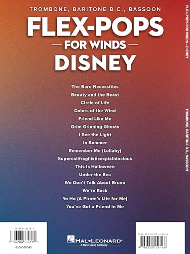 image for Flex-Pops for Winds – Disney: 3-Part Score Sheet Music for Trombone,