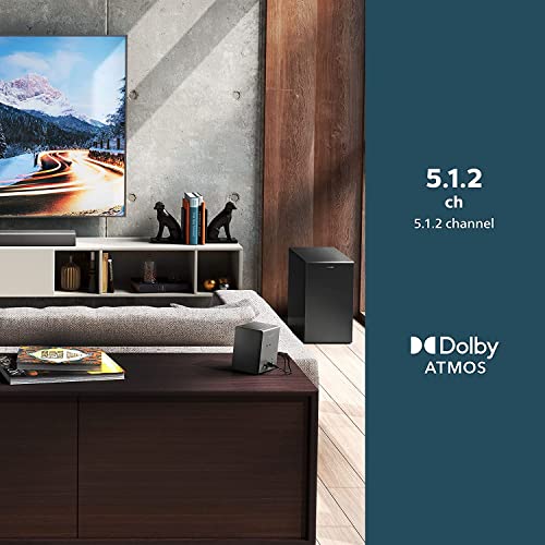 Image of Philips Soundbar TAB8967 7.1 CH (5.1.2) 780 Watt with HDMI ARC, AI Voice Assistant, Dolby Atmos, Real Surround, Wireless Subwoofer, Up-Firing Speakers, Wireless Rear Speakers (Black)
