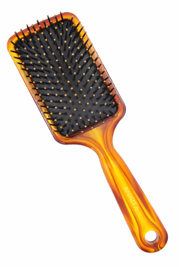 ankita® paddle hair brush for women & men | wide detangling brush with soft ball-tipped bristles | anti-frizz hair comb for straight, curly & thick hair(ap-155)