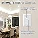 Hyperikon LED Dimmer Switch 3 Way Wall Switch/Single Pole Rocker and Slide Dimmer Light Switch, 150W LED/CFL, 700W Incandescent and Halogen Fixtures, White, UL - Wallplate Not Included, 3 Pack