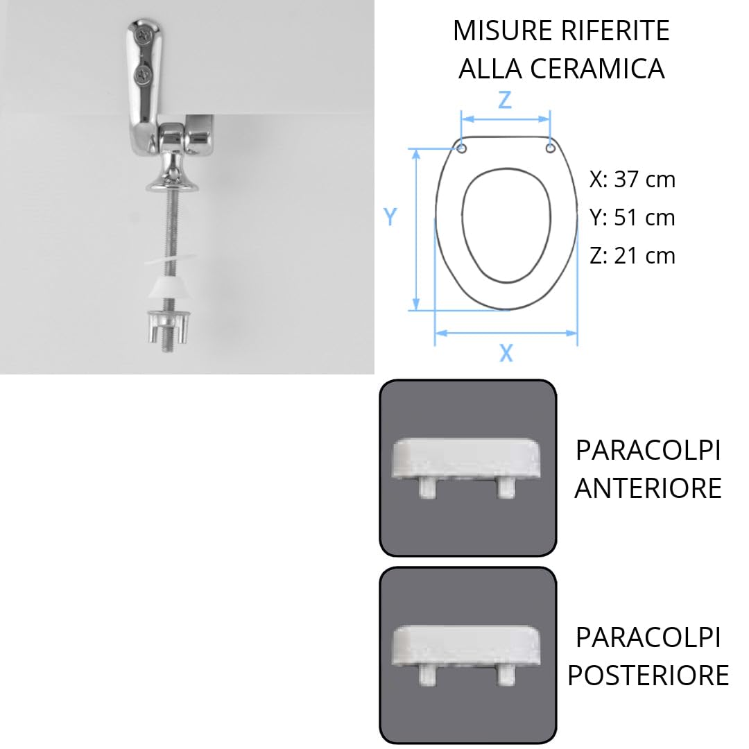 Copriwater Ponte Giulio Older chiuso dedicato, tavoletta wc in resina poliestere colata