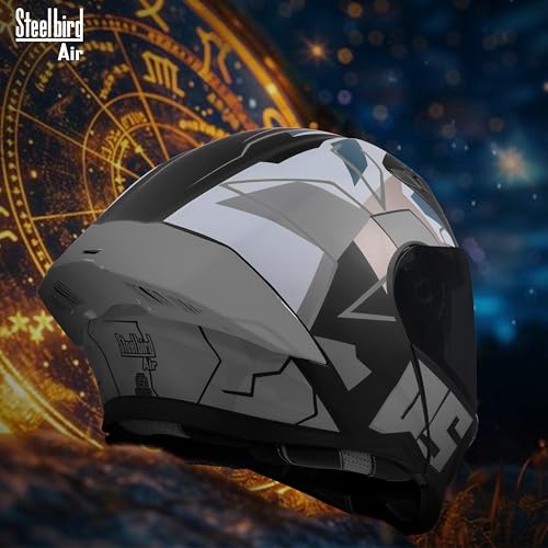 Image of Steelbird SBA-20 05 ISI Certified Flip-Up Graphic Helmet for Men with Inner Chrome Sun Shield