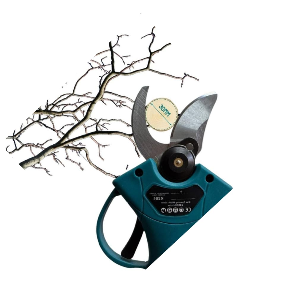 Forbici da Potatura a Batteria 48V con 2 Batterie – Forbice Potatura Elettrica Professionale per Rami e Giardino, Impugnatura Ergonomica Antiscivolo per Potatura Precisa