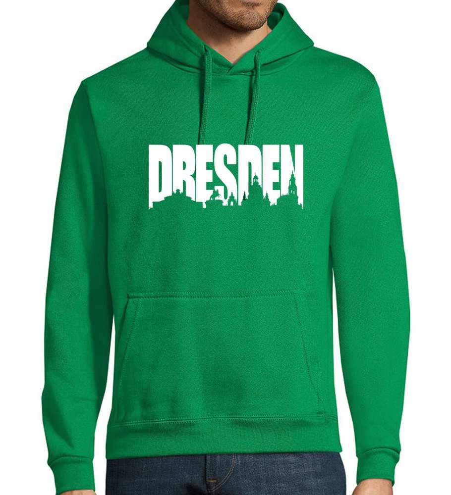 Dresden Skylineschatten męska bluza z kapturem rozpinana, zielony, L