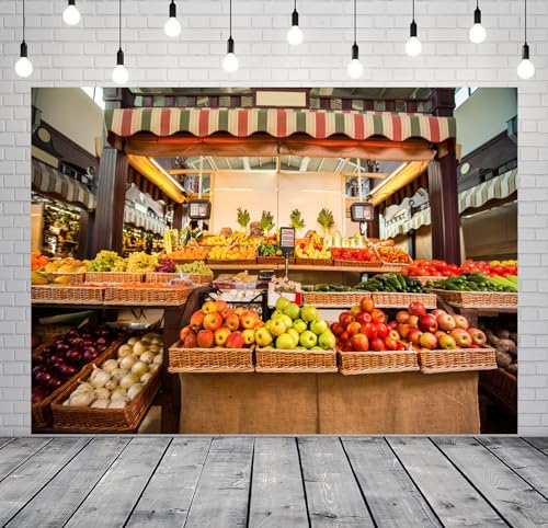 BELECO Fondo Fotográfico Tela 7x5ft Vegetales y Frutas miniatura 3