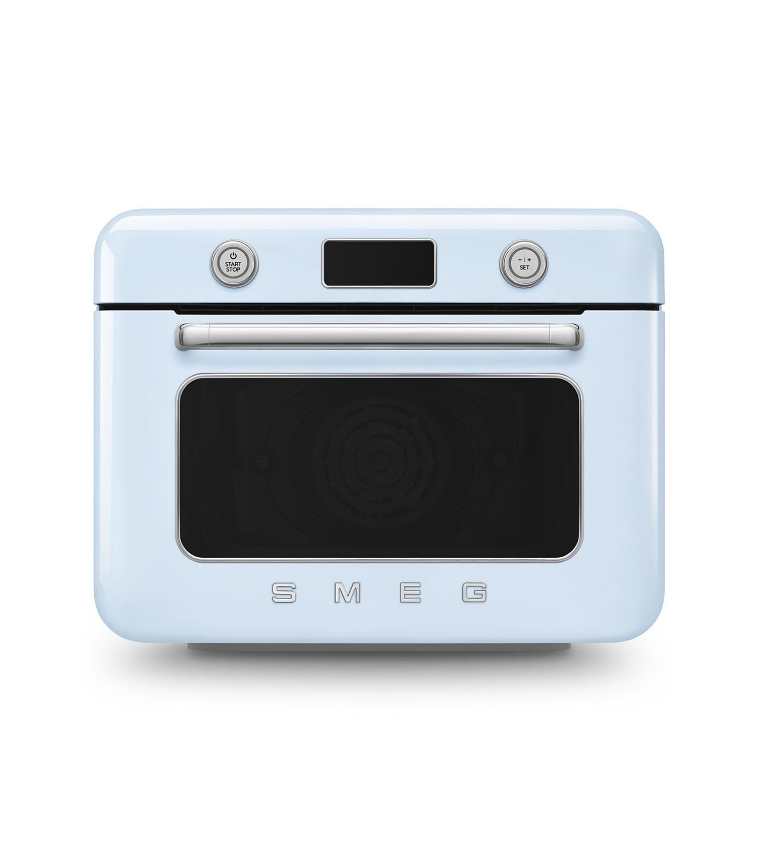 Smeg, Mini Four Combiné COF01PBEU, 10 Fonctions de Cuisson, 33 Recettes Automatiques, Réservoir Amovible, Cuisson à la Vapeur, Fonction de Détartrage, Puissance 1800W, Bleu Azur