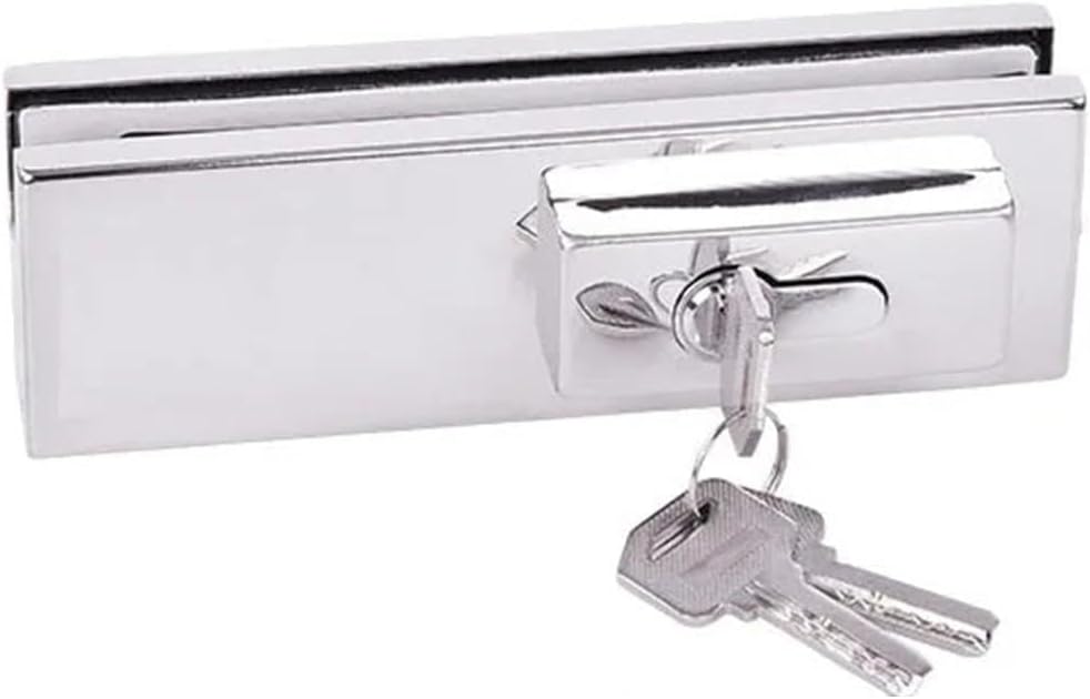 1PCS Glass Door Clamp Indoor And Outdoor Universal Ground Spring Accessories Upper And Lower Door Clamp Top Shaft Piece 8-12mm(Lock clip 1pcs)