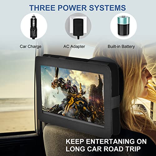 YOOHOO16.9’’ Portable DVD Player with 14.1’’ Large Swivel Screen, with Rechargeable Battery,Mobile DVD Player for Kids,Sync TV, Support USB SD Card with Car Charger(Black)