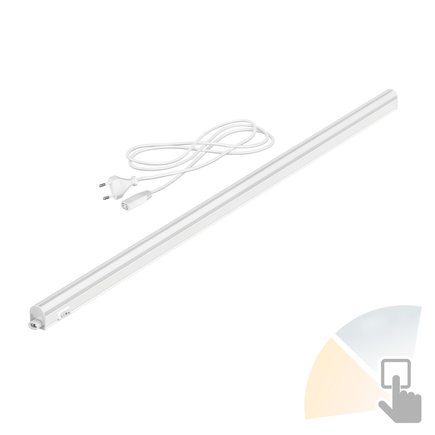 ledscom.de Apparecchio LED sottopensile RIGEL, temperatura di colore regolabile, spina, 87 cm, 10,1 W, 1122lm, bianco caldo/bianco