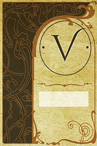 Monogram V Journal: Blank Notebook Diary Log view 2