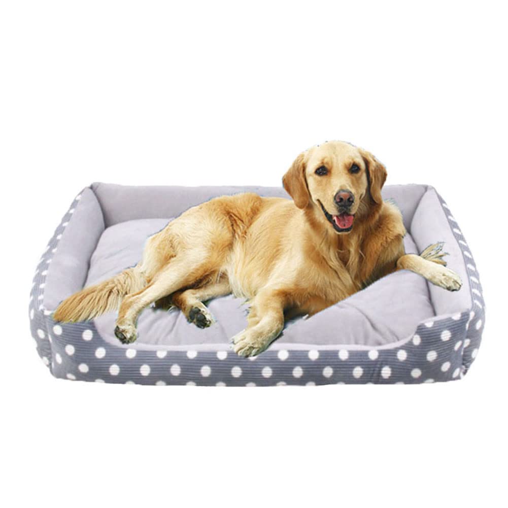 DAIHAN Dog Bed Cat Bed Pet Beds with Thickened Pp Cotton, Soft Cosy Plush Rectangle Mattress Mat for Dog, Cats, Kittens and Puppies,Grey,45x32x12cm