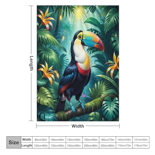 Couverture oiseau long bill douce pour lit et canapé 130x180cm