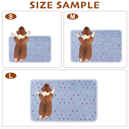 Image of 1 Pack 3 Blankets Fluffy Premium Fleece Soft Pet Blanket Flannel Throw for Cat Dog Puppy (Small 23x16'', Dot-White /Pink /Blue)