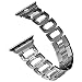 Bling Bands for Apple Watch Band 42mm for Women, Hotodeal Stainless Steel Metal Replacement Iwatch Wristband Sport Strap Replacement for Apple Watch Nike+, Series 3/2/1, Sport, Edition, Black