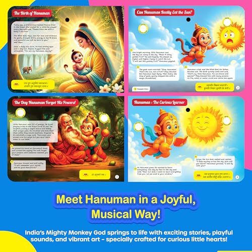 Image of Kiddale My Mighty Hanuman Musical Book - Interactive Sound & Story Learning for Kids (3+ Years)